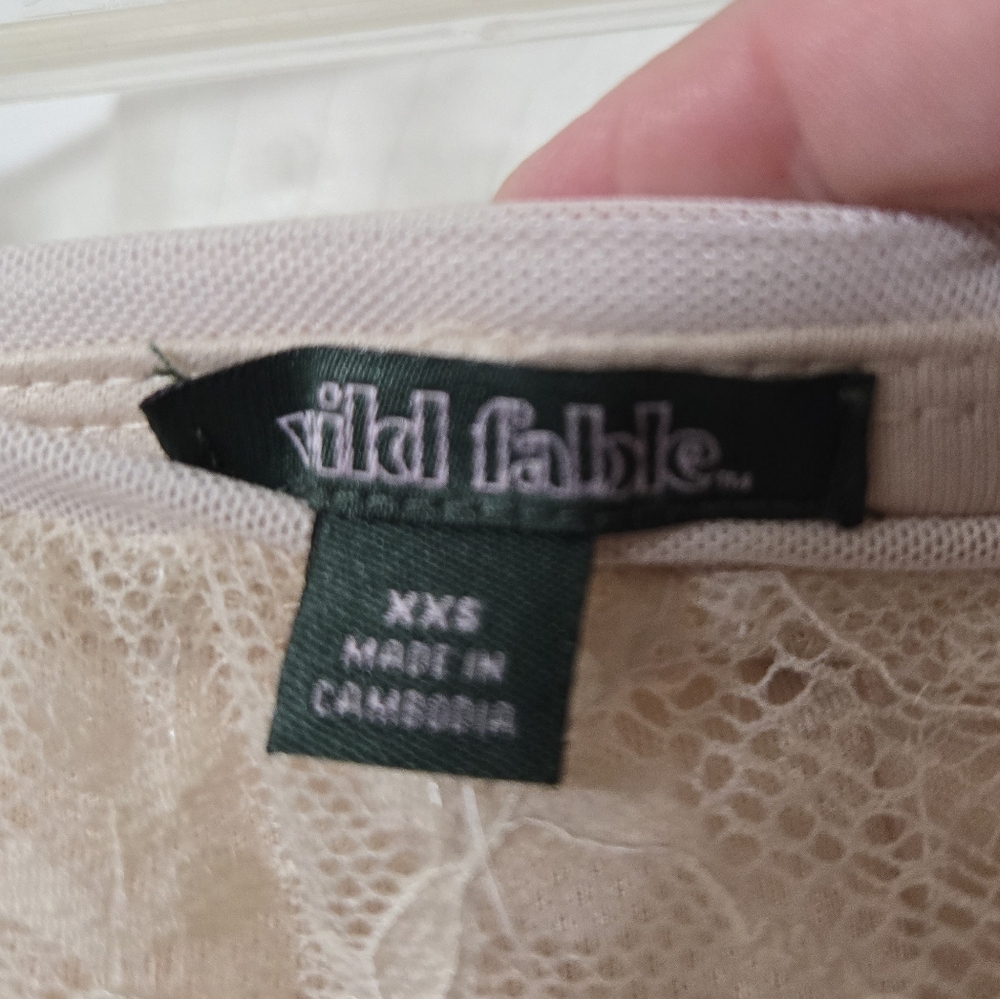 Wild Fable Champagne Lace Maxi Skirt W/Sequins, Size XXS, NWT - Picture 9 of 11